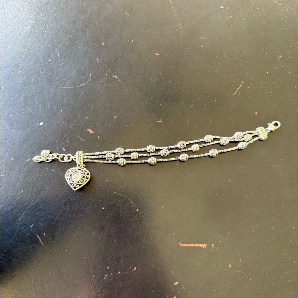 Elegant Silver Heart Charm Bracelet